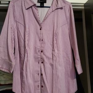 Maroon and White Button Down